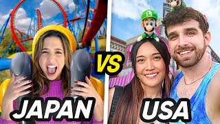 24 Hour Amusement Park Challenge JAPAN VS USA [upl. by Rani]