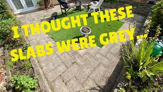 GENUINELY THOUGHT THESE SLABS WERE GREY UNTIL I CLEANED THEM Lovely patio transformation [upl. by Adallard]