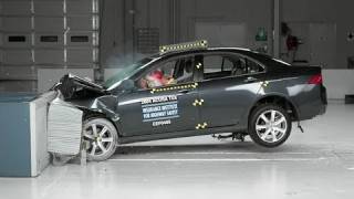 2004 Acura TSX moderate overlap IIHS crash test [upl. by Nananne515]