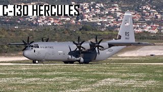 USAF LOCKHEED C130J HERCULES AMAZING CLOSEUP TAKEOFF [upl. by Ahkihs]