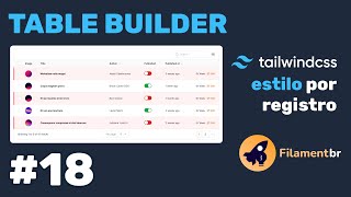 Table Builder  linhas da tabela com diferentes estilos filament laravel jetbrains screenstudio [upl. by Obmar]