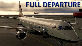 MSFS Embraer E190 Full Startup and Takeoff  Nice  LFMN [upl. by Audry950]