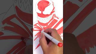 Drawing Carnage with markers 😱 drawing marvel shorts [upl. by Omor659]