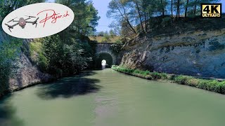 Canal du midi  Tunnel de malpas near Béziers France 4k by drone [upl. by Ybbob905]