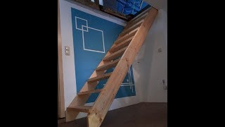 Lowcost Holztreppe aus Schalungsbretter selbstgebaut unter 100€ [upl. by Terle]