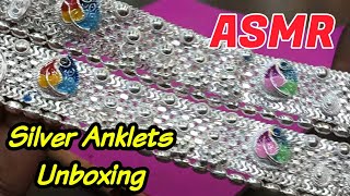 Silver Anklets Unboxing Asmr  Online Shopping  Asmr Sound [upl. by Aryaz]