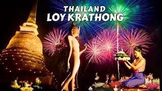 LOY KRATHONG or FESTIVAL of LIGHTS in SUKHOTHAI  ลอยกระทง  Thailand Travel Vlog [upl. by Eiralam]