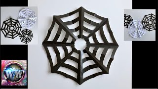 Halloween Deko selber basteln 🕸 Spinnennetz aus Papier basteln 🕷 gruselige Spinnenweben [upl. by Teerprah589]