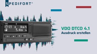 Intelligenter Tachograph VDO DTCO 41  Ausdruck erstellen [upl. by Jory160]