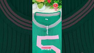 How to change a round neck to a Vneck in a very simple and beautiful way needleworktips [upl. by Emirak]