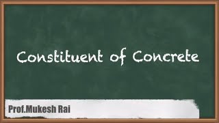 Constituent of Concrete  Introduction to Concrete  GATE Construction Materials and Management  CE [upl. by Leahsim]