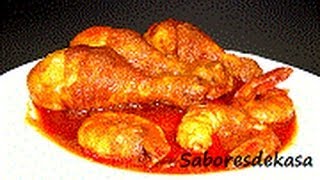 Muslitos de pollo con gambas en salsa americana [upl. by Pazice]