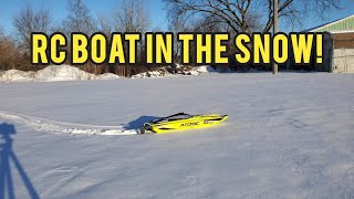 RC Boat In The Snow Will It Work [upl. by Halyk122]