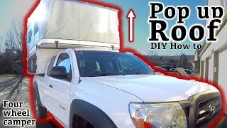 DIY Four Wheel Camper Build How to make a roof lifting popup mechanism [upl. by Kristofor374]