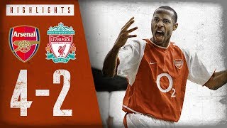 HENRY WITH A WORLDIE  Arsenal 42 Liverpool  Highlights  April 9 2004 [upl. by Debor]