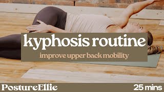 20 mins Posture Routine for Kyphosis Rounded Upper Spine [upl. by Leirraj]