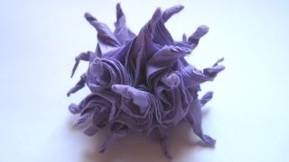 Origami quotAtlantic Purple Sea Urchinquot by Robert J Lang Part 1 of 4 [upl. by Anayhd]