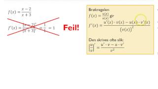 S2  31d  Derivasjon brøkregelen [upl. by Arvonio]