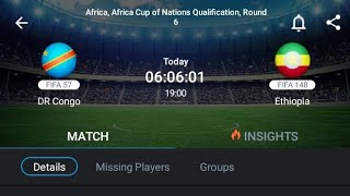 LIVE DR Congo VS Ethiopia Africa CAF of Nations qualifications Round 6 [upl. by Egdirdle]