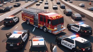 Chasing a Stolen Firetruck in Roblox Ai Traffic [upl. by Akimot102]