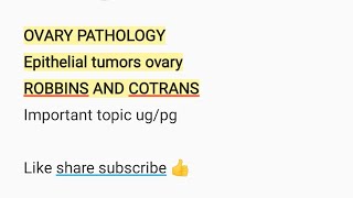 Pathology of ovary part 2 DrMithila Bisht [upl. by Petey]