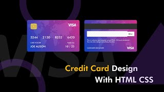 How To Make A Virtual Credit Card Design Using HTML And CSS Step By Step [upl. by Ireg]