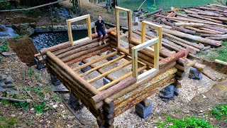 Building A Log Cabin New House  Ep4 Stacking Log Walls [upl. by Fred]