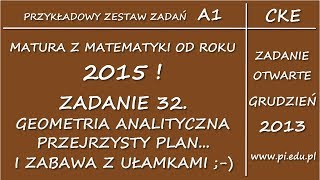 Zadanie 32 Matura z matematyki od 2015 PP Arkusz A1 CKE Geometria analityczna [upl. by Otreblaug593]