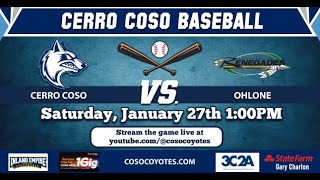 Coso Baseball vs Ohlone College 12724 [upl. by Meri]