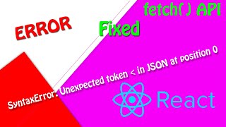 SyntaxError Unexpected token in JSON at position 0 When use fetch API [upl. by Rossy]