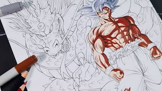 Drawing GOKU MUI in 1M 10M 1H 10H in REAL TIME [upl. by Crespo865]