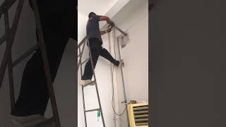 air conditioner installation wall drilling process [upl. by Irok]