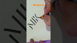 NIKE logo in 3D shadow lettering 😲😲 shorts calligraphy 3dart handwriting tiktok [upl. by Alyce]