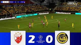 Crvena zvezda vs BodøGlimt 20  UEFA Champions League Playoffs 202425  Match Highlights [upl. by Deery]