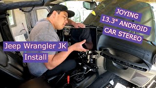 Jeep Wrangler JK Joying 133quot Android Radio Installation [upl. by Samuel553]