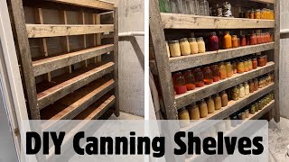 Finishing Basement 29 DIY Canning Storage Shelves  Food Storage Room Tour [upl. by Othello16]