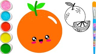 How to Draw a Easy Beautiful Orange 🍊 Drawing Painting and Colouring For kids and Toddlers by step [upl. by Ignatia612]