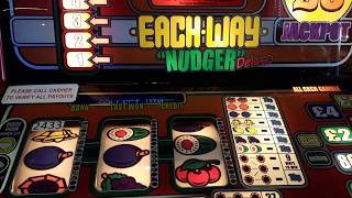 each way nudger shafted me a jackpot win  fruit machine newquay uk arcades 2019 1080p [upl. by Canon]