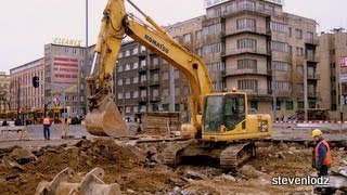 Baggerarbeiten  Bagger Bulldozer  Lader  Entwicklung von Lodz Polen [upl. by Raychel]