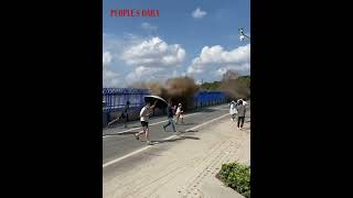 Qiantang River tidal bore took tourists by surprise [upl. by Shanda]