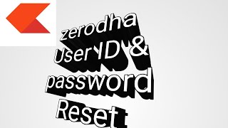 zerodha user id amp password reset in 2 mi [upl. by Charmain]