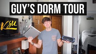 MUST HAVE Guide  College Guys Dorm Tour  Decoration AND Essentials [upl. by Carper]