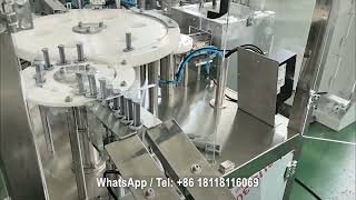 Automatic Prefilled Plastic Syringe Filling Machine Line Filling  Capping  Labeling  Detection [upl. by Anailuj160]