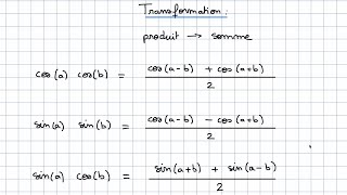 Formules de trigonométrie  Transformation produit en somme [upl. by Acemat569]