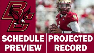 Boston College Football 2024 Schedule Preview amp Record Projection [upl. by Nwahsed590]