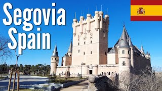 Segovia Spain 🇪🇸  Fairytale Castle and Ancient Roman Aqueduct  4K Walking Tour 2022 [upl. by Ontina]