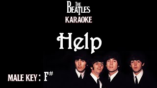 Help Karaoke The Beatles Male Key Low Key F [upl. by Aicirpac24]