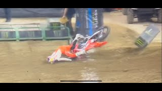 Jett Lawrence Indy 2 SX Crash [upl. by Lonne]