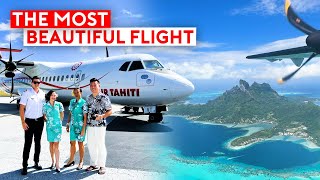 The Most Beautiful Flight  Air Tahiti to Bora Bora [upl. by Adidnac606]