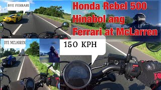 Honda Rebel 500 Top SpeedChasing Ferrari at McLarren [upl. by Vesta]